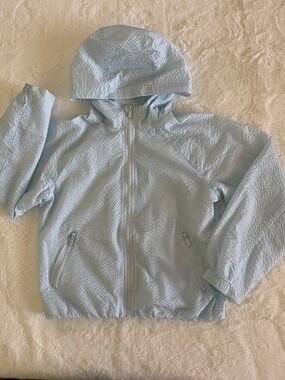 All In Motion Light Blue Textured Hooded Jacket  SZ XL  14
